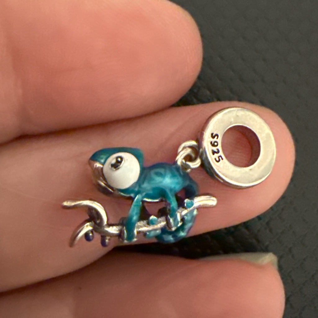 Silver And Blue Chameleon Charm Silver And Blue Chameleon Charm